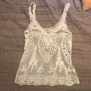 Sheer lace tank 💋